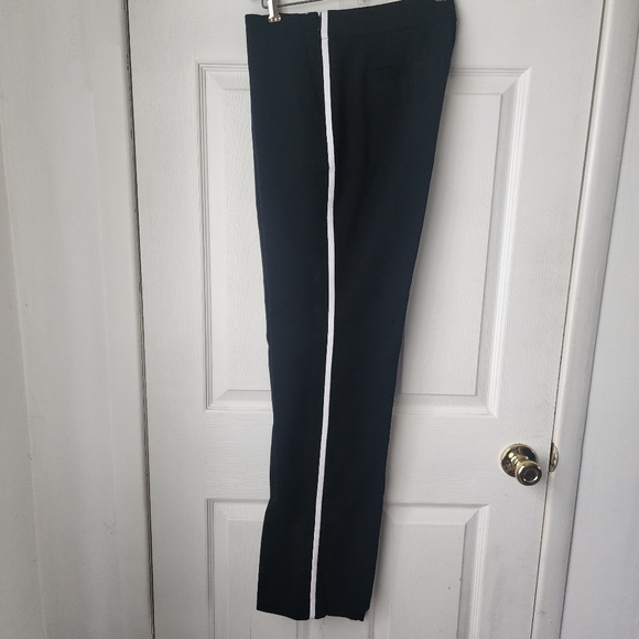 Loft Black with White Stripe Dress Marisa Trouser Pants - Picture 3 of 10